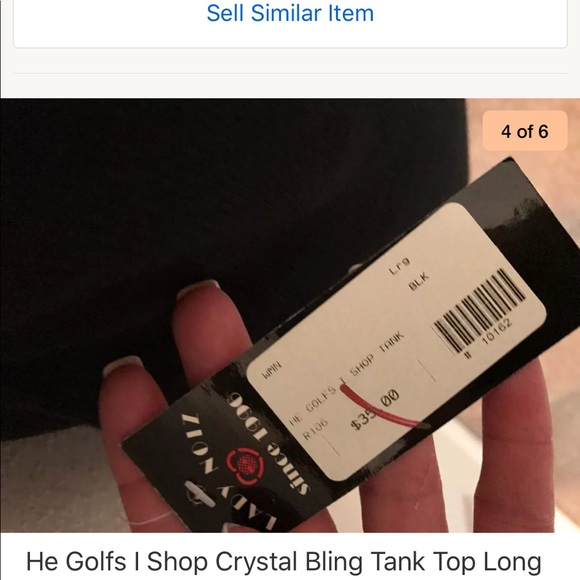 Black Bling Crystal Tank Top - He Golfs I Shop - Picture 6 of 6